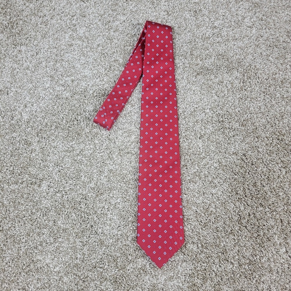 Brooks‎ Brothers Red AOP Geometric Mens 57" Necktie 100% Silk Made In USA